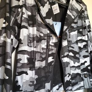 Insight NYC Printed Metallic Jacket Black, Silver Camo